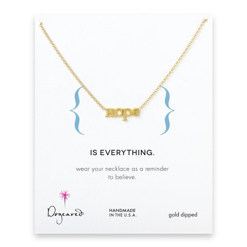 hope necklace, gold dipped