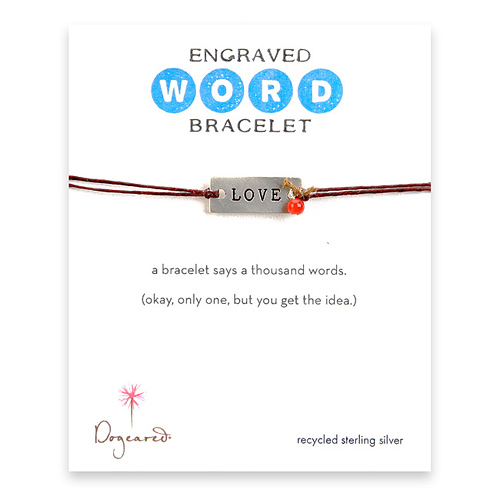 love engraved word bracelet