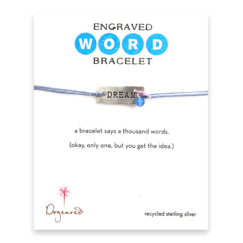 dream engraved word bracelet