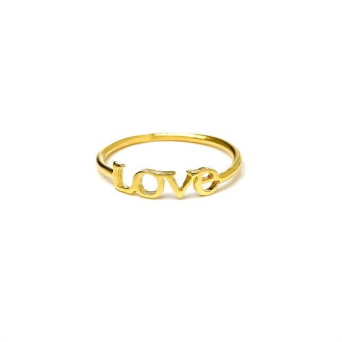 love ring, gold dipped, size 6