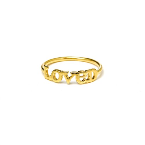 loved ring, gold dipped, size 6