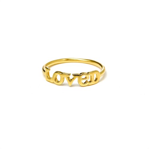 loved ring, gold dipped, size 7