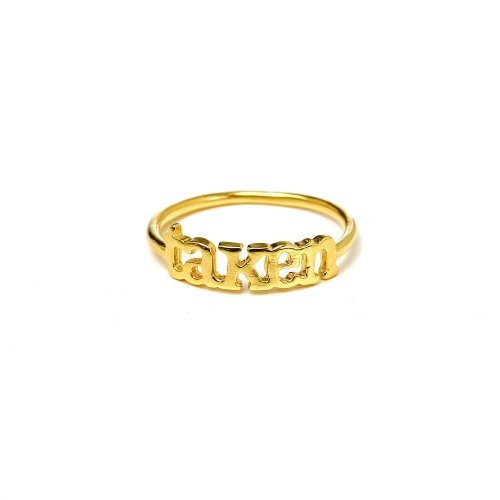 taken ring, gold dipped, size 8