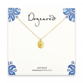 dogeared gold dipped initial necklace - letter e