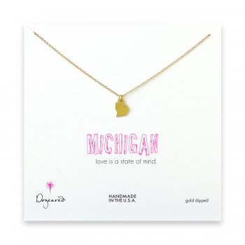 michigan+necklace%2C+gold+dipped