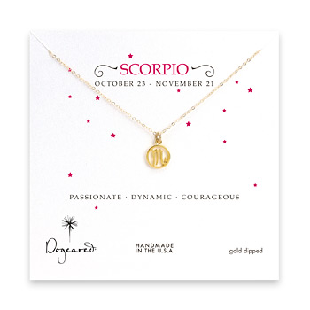 scorpio+zodiac+gold+dipped+necklace