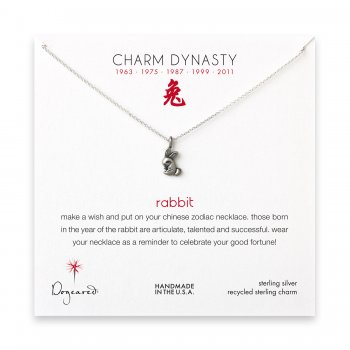 year of the rabbit charm necklace, sterling silver