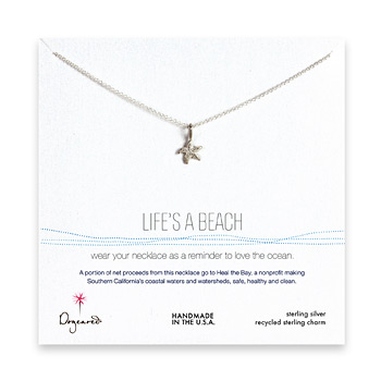 life%27s+a+beach+sterling+silver+necklace+with+starfish+-+18+inches