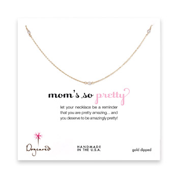 mom's so pretty gold dipped small white three pearl necklace - 24 inch