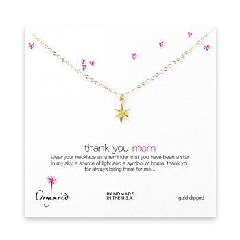 thank you mom necklace, gold dipped