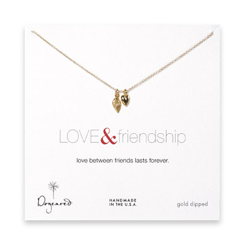 the love & friendship gold dipped necklace