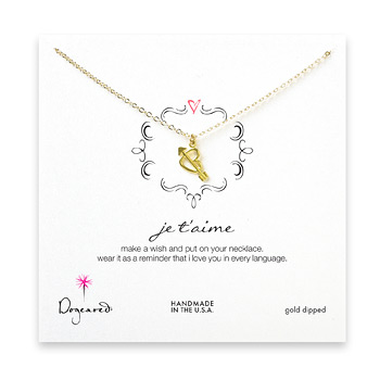 je t'aime gold dipped necklace