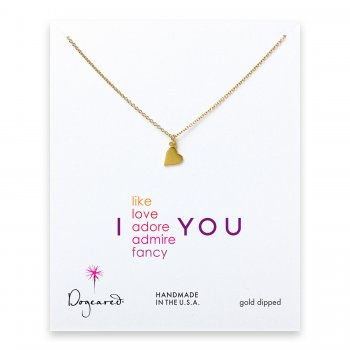 love collection sideways heart necklace, gold dipped