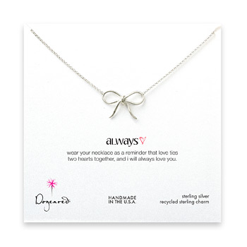 large bow necklace, sterling silver