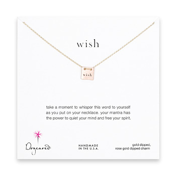 wish mantra rose gold dipped necklace