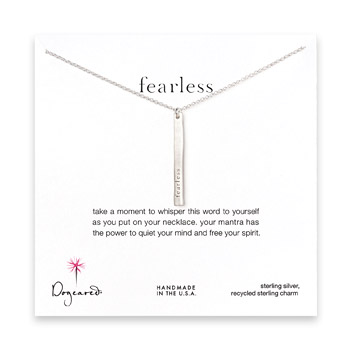 fearless mantra sterling silver necklace