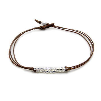 sparkle+bracelet+on+tobacco+irish+linen%2C+sterling+silver