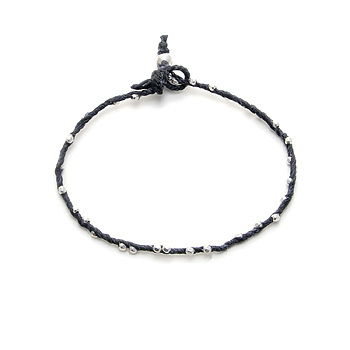 sparkle twisted strand sterling silver bracelet on black irish linen