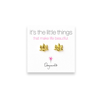 it's the little things gold dipped lotus earrings