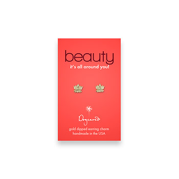 beauty teeny stud gold dipped lotus earrings beauty teeny stud gold dipped lotus earrings