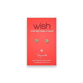 wish teeny stud gold dipped lucky star earrings