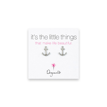 small anchor stud earrings, sterling silver