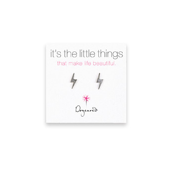 it's the little things sterling silver lightning bolt earrings