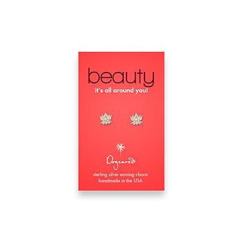 beauty teeny stud sterling silver lotus earrings