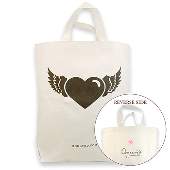 winged heart reusable shopping bag