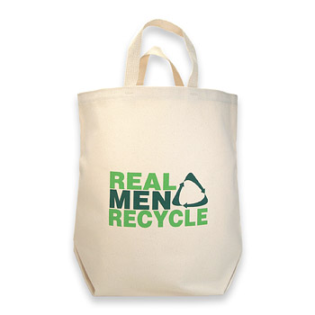 real men recycle reusable shopping bag