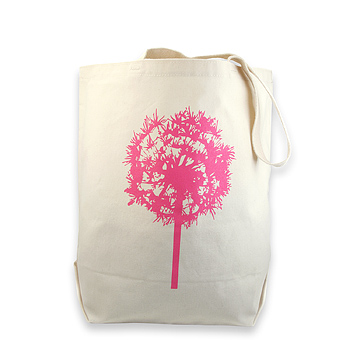 dandelion reusable tote bag