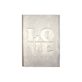 small love journal with silver leather