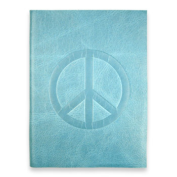 large peace journal with ocean leather