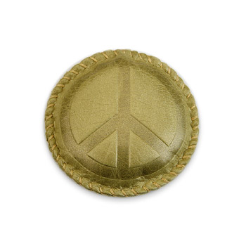 peace moss leather paperweight