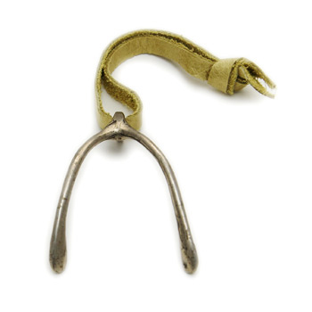house blessing, silver bronze wishbone