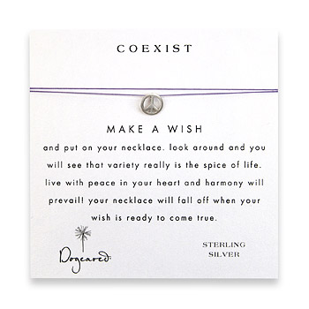 coexist make a wish necklace with sterling silver peace sign on purple : Dogeared Jewels and Gifts :  sterling silver coexist peace sign purple