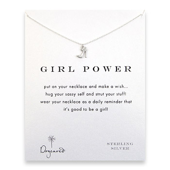 girl power reminder necklace with sterling silver high heel : Dogeared Jewels and Gifts