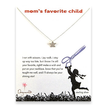 mom's favorite child reminder necklace with sterling silver lucky star : Dogeared Jewels and Gifts :  star sterling silver dogeared jewels and gifts moms favorite child