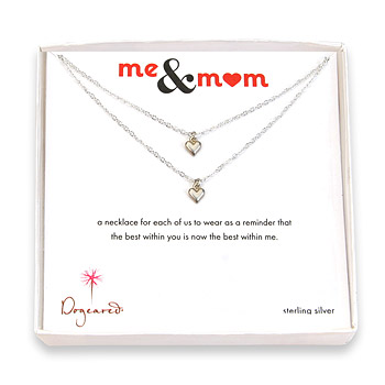 me and mom sterling silver necklaces with cupid hearts : Dogeared Jewels and Gifts