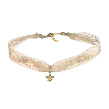 ivory lace choker with gold dipped bee : Dogeared Jewels and Gifts