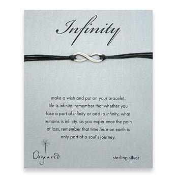 oxidized infinity bracelet on black irish linen : Dogeared Jewels and Gifts