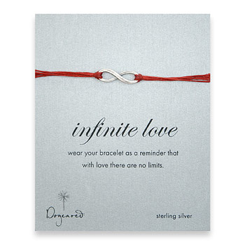 oxidized infinite love bracelet on red irish linen : Dogeared Jewels and Gifts :  dogeared jewels and gifts infinite love red irish linen bracelet