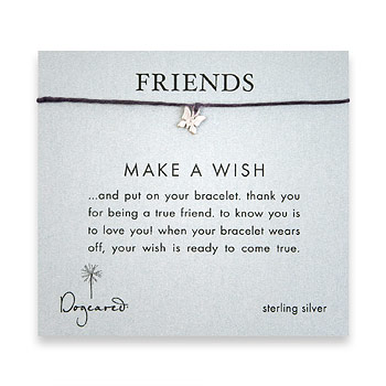 friends make a wish bracelet with sterling silver butterfly on plum irish linen : Dogeared Jewels and Gifts :  sterling silver dogeared jewels and gifts friends plum