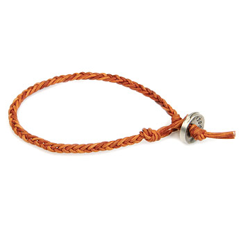 burnt orange fishtail leather bangle bracelet with silver bronze button : Dogeared Jewels and Gifts :  dogeared jewels and gifts silver bronze leather burnt orange