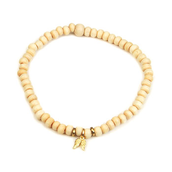 not to worry ivory wood bracelet with gold dipped angel wings : Dogeared Jewels and Gifts :  charm dogeared jewels and gifts angel wings bracelets