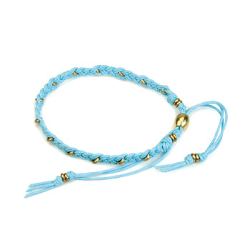 \#8 friendship bracelet with brass washers on turquoise waxed cotton : Dogeared Jewels and Gifts