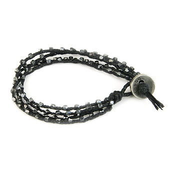 100 good wishes black irish linen bracelet with charcoal beads : Dogeared Jewels and Gifts : rhodium plated dogeared jewels and gifts silver bronze black
