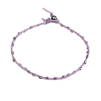 sparkle twisted strand charcoal bracelet on lilac irish linen : Dogeared Jewels and Gifts
