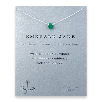 emerald jade healing gem reminder, sterling silver