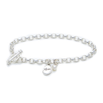 the mom and pearl charm bracelet